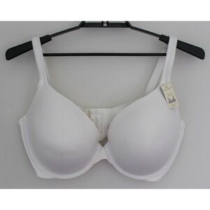 Cacique Bra Plus Size 44F White Plunge Underwire Bra Cleavage Solution